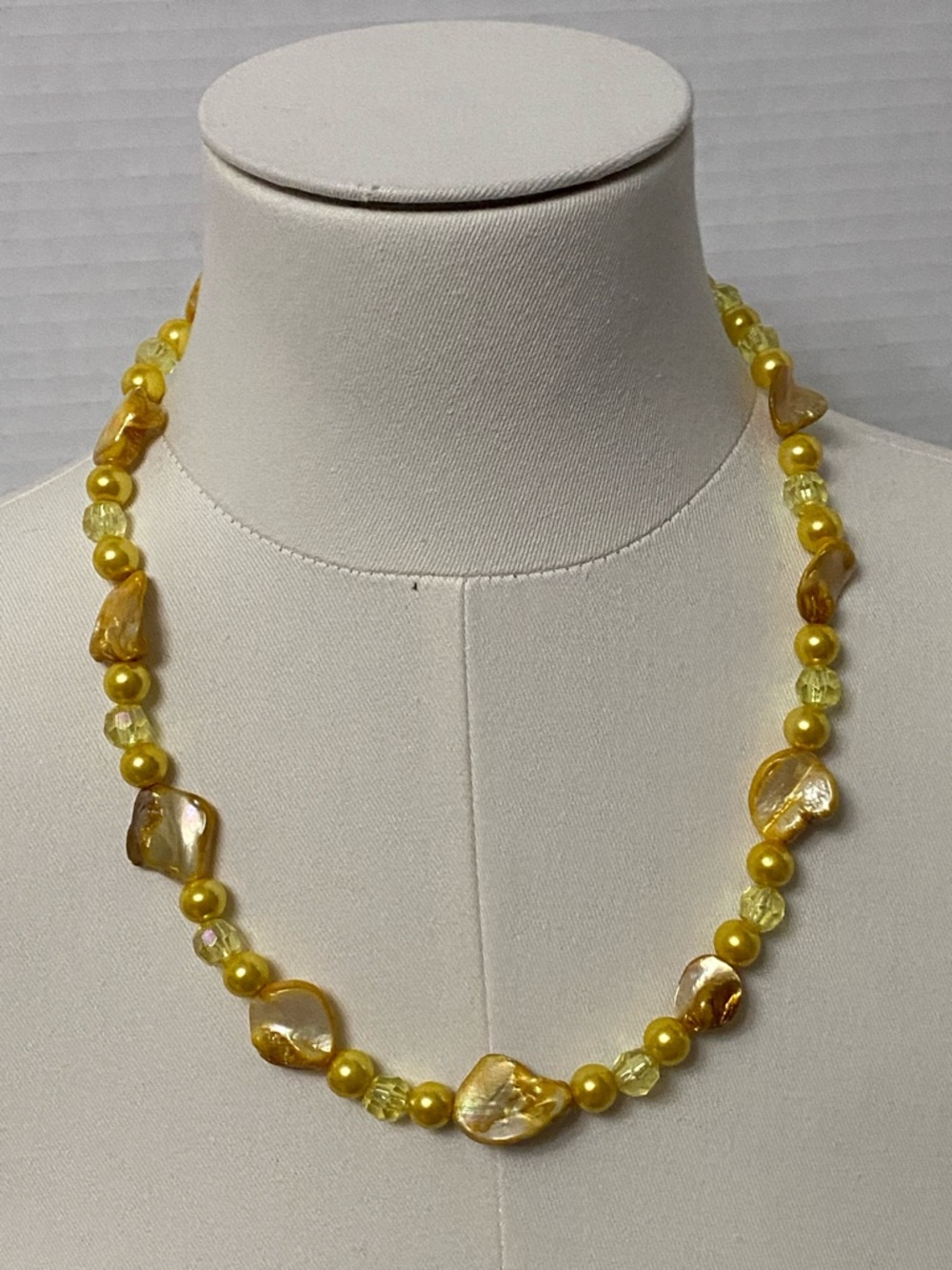 Vintage 90’s “Summer Citrus” Glass Pearl & Shell Necklace